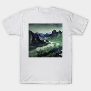 Li River painting, Vincent van Gogh style, oil on canvas T-Shirt